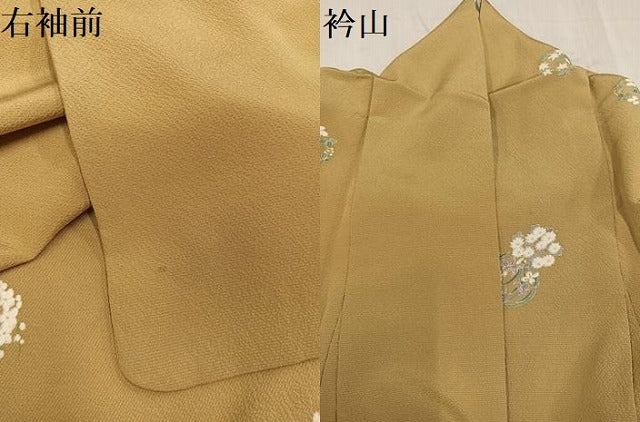 平和屋着物●上質な小紋 草花文 金彩 正絹 逸品 AABF4491ph