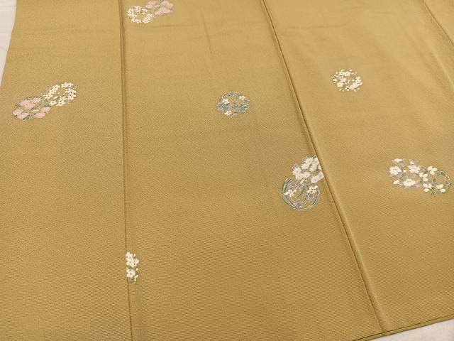 平和屋着物●上質な小紋 草花文 金彩 正絹 逸品 AABF4491ph