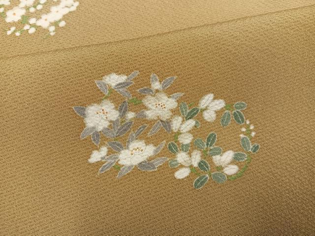 平和屋着物●上質な小紋 草花文 金彩 正絹 逸品 AABF4491ph