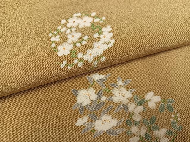 平和屋着物●上質な小紋 草花文 金彩 正絹 逸品 AABF4491ph