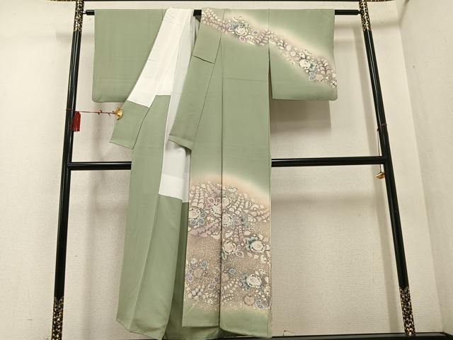 平和屋着物●越後十日町の一流染匠 桐屋・翠山工房 訪問着 辻が花 絞り 暈し染め 正絹 逸品 AABF4492ph