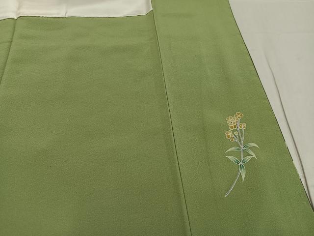 平和屋着物●訪問着 草花文 暈し染め 銀彩 正絹 逸品 AABF4495ph