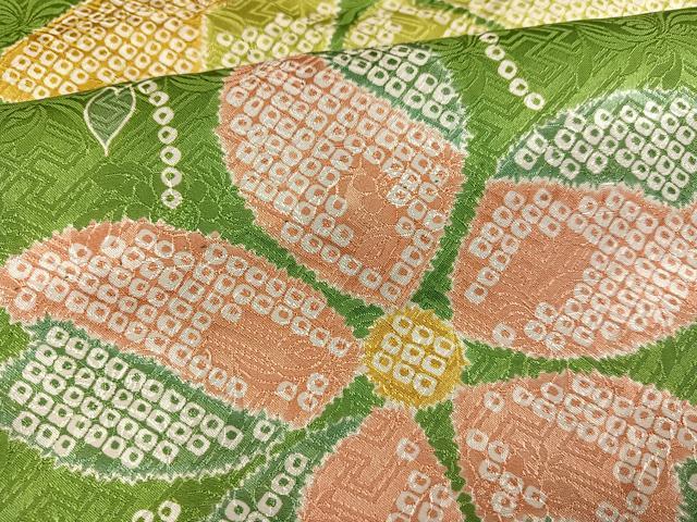 平和屋着物●振袖用長襦袢 無双仕立て 桜文 半衿刺繍 正絹 逸品 AABF4498ph