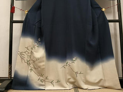 平和屋着物●訪問着 手描き 枝花文 暈し染め 金通し地 さが美扱い 正絹 逸品 AABF4500ph
