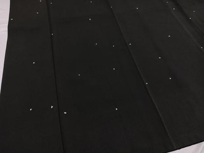 平和屋着物●上質な小紋 箔散らし 黒地 正絹 逸品 AABF4504ph