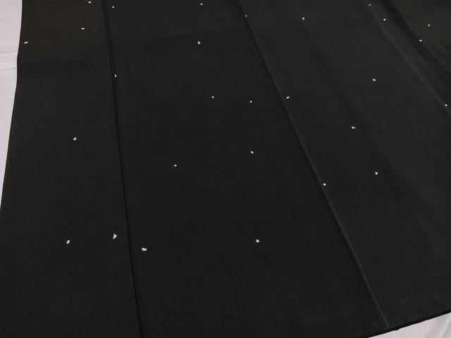 平和屋着物●上質な小紋 箔散らし 黒地 正絹 逸品 AABF4504ph