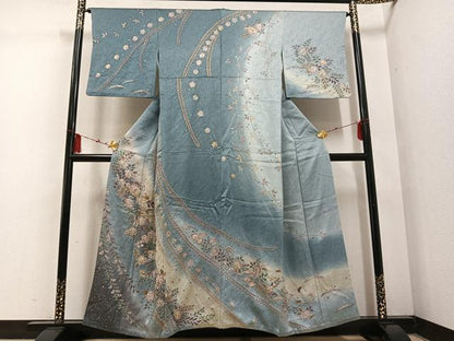 平和屋着物●訪問着 辻が花 絞り 暈し染め 金彩 正絹 逸品 AABF4510ph