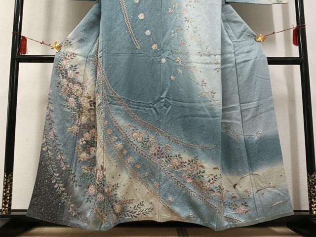 平和屋着物●訪問着 辻が花 絞り 暈し染め 金彩 正絹 逸品 AABF4510ph