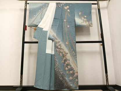 平和屋着物●訪問着 辻が花 絞り 暈し染め 金彩 正絹 逸品 AABF4510ph