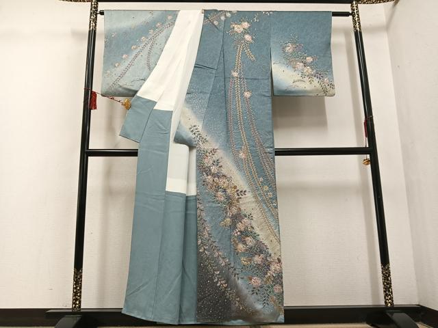 平和屋着物●訪問着 辻が花 絞り 暈し染め 金彩 正絹 逸品 AABF4510ph