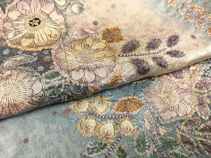 平和屋着物●訪問着 辻が花 絞り 暈し染め 金彩 正絹 逸品 AABF4510ph