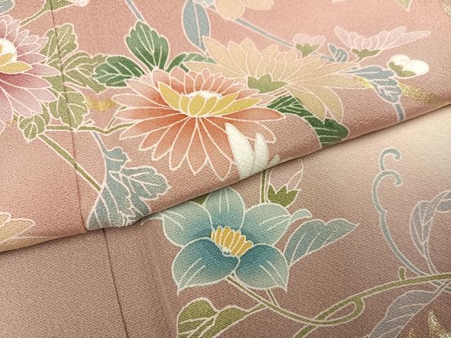 平和屋着物●訪問着 枝花文 暈し染め 金彩 三越扱い 正絹 逸品 未使用 AABF4511ph