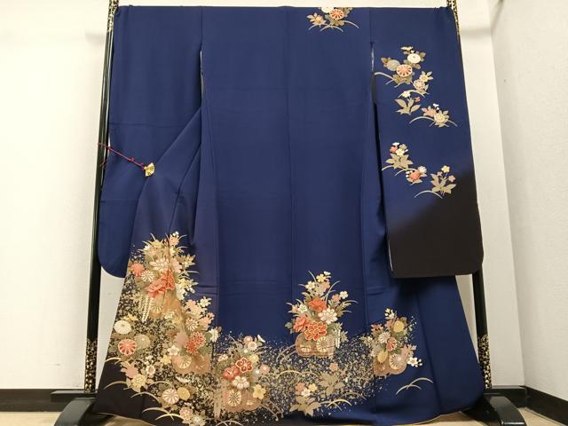 平和屋着物●豪華振袖 花車文 暈し染め 金彩 正絹 逸品 AABF4513ph
