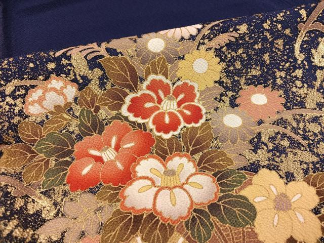平和屋着物●豪華振袖 花車文 暈し染め 金彩 正絹 逸品 AABF4513ph