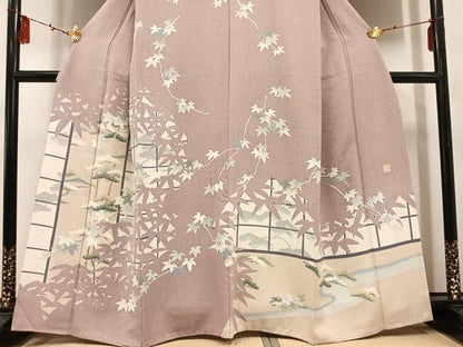 平和屋着物●倉染匠 猟彩友禅作家 倉翔篁 訪問着 草木文 正絹 逸品 AABF4514ph