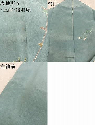 平和屋着物●豪華振袖 友禅 枝花文 暈し染め 正絹 逸品 AABF4516ph
