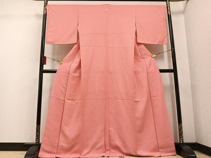 平和屋着物●上質な色無地 薄紅色 正絹 逸品 未使用 AABF4519ph