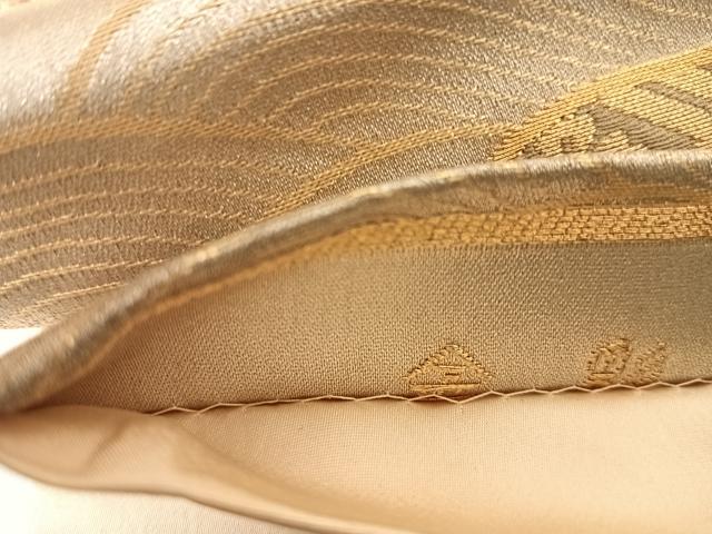 平和屋着物◎六通柄袋帯 エ霞吉祥文 金彩 正絹 逸品 AABF4574yx