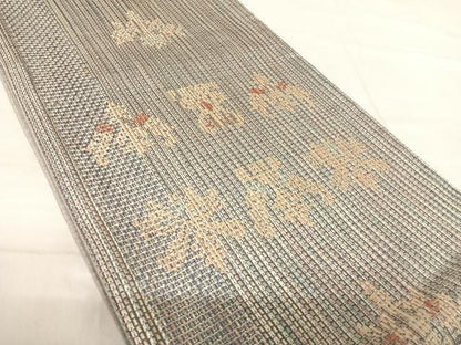 平和屋着物◎全通柄袋帯 抽象花文 金糸 正絹 逸品 AABF4577yx