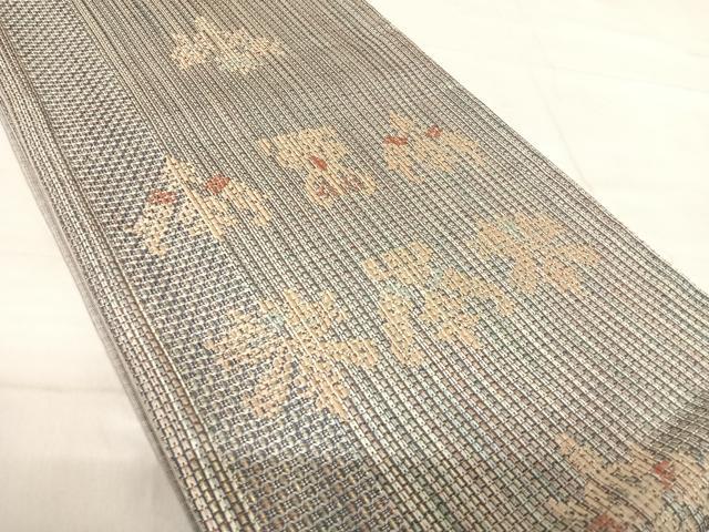 平和屋着物◎全通柄袋帯 抽象花文 金糸 正絹 逸品 AABF4577yx