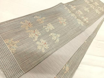 平和屋着物◎全通柄袋帯 抽象花文 金糸 正絹 逸品 AABF4577yx