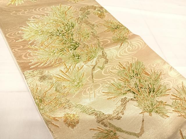 平和屋着物◎六通柄袋帯　枝松文　金糸　正絹　逸品　AABF4581yx
