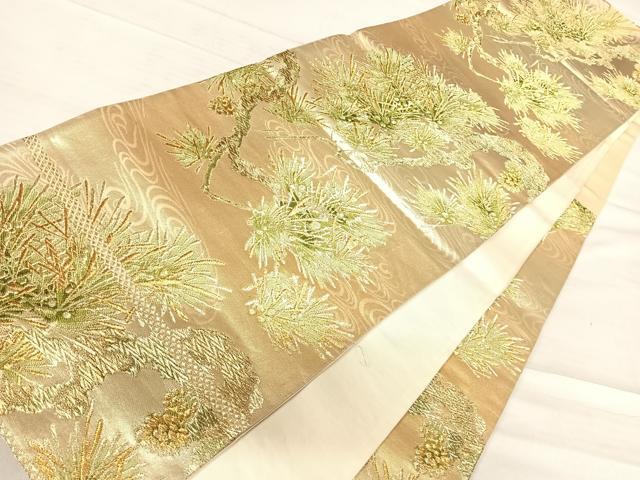 平和屋着物◎六通柄袋帯　枝松文　金糸　正絹　逸品　AABF4581yx