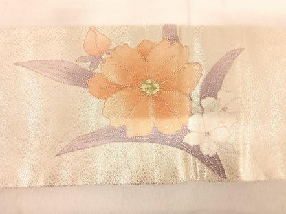 平和屋着物◎中国三大刺繍 相良刺繍 九寸名古屋帯 金銀糸 正絹 逸品 AABF4624yx