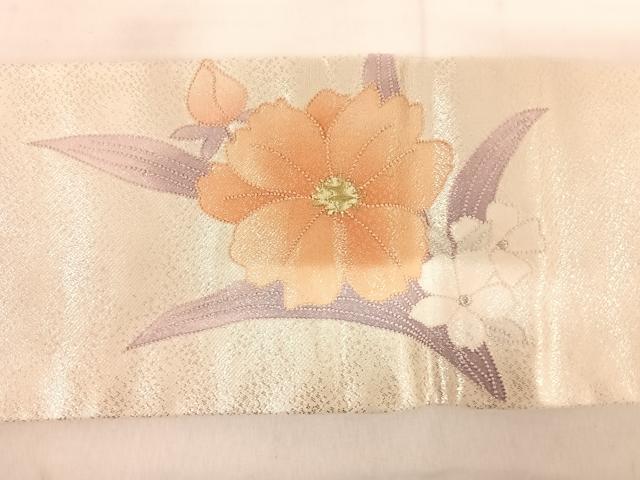 平和屋着物◎中国三大刺繍 相良刺繍 九寸名古屋帯 金銀糸 正絹 逸品 AABF4624yx