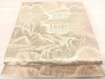 平和屋着物◎六通柄袋帯　京洛錦　京風景文　二重引箔　正絹　逸品　AABF4638yx