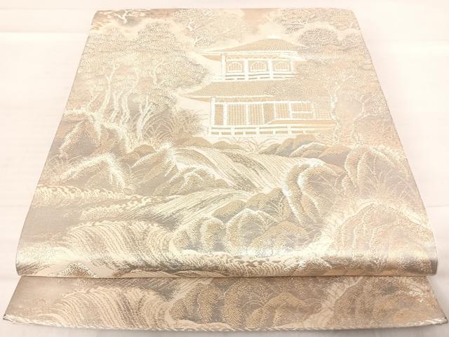 平和屋着物◎六通柄袋帯　京洛錦　京風景文　二重引箔　正絹　逸品　AABF4638yx