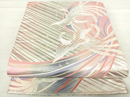 平和屋着物◎六通柄袋帯　飛鳥文　金銀糸　正絹　逸品　AABF4649yx