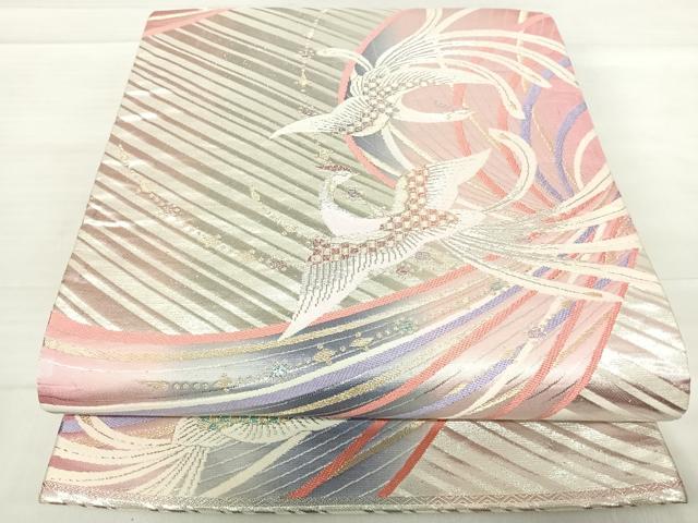 平和屋着物◎六通柄袋帯　飛鳥文　金銀糸　正絹　逸品　AABF4649yx