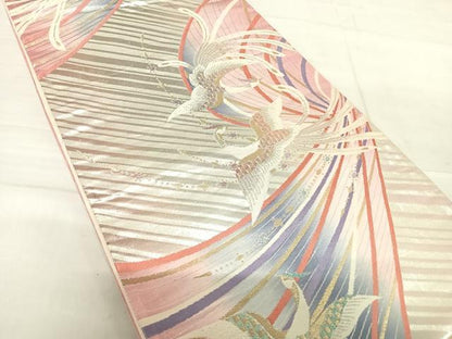 平和屋着物◎六通柄袋帯　飛鳥文　金銀糸　正絹　逸品　AABF4649yx