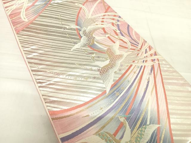平和屋着物◎六通柄袋帯　飛鳥文　金銀糸　正絹　逸品　AABF4649yx