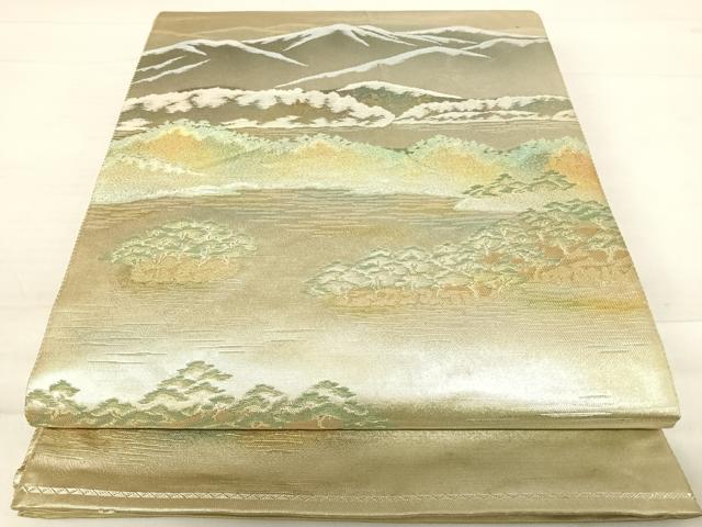 平和屋着物◎六通柄袋帯　松島　風景文　金銀糸　正絹　逸品　AABF4652yx