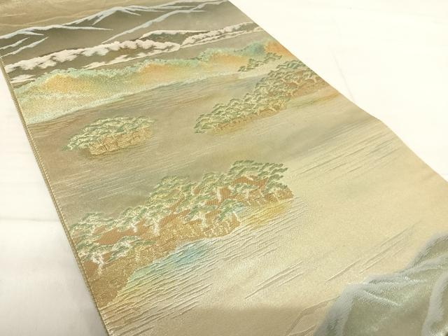 平和屋着物◎六通柄袋帯　松島　風景文　金銀糸　正絹　逸品　AABF4652yx