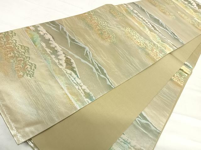 平和屋着物◎六通柄袋帯　松島　風景文　金銀糸　正絹　逸品　AABF4652yx