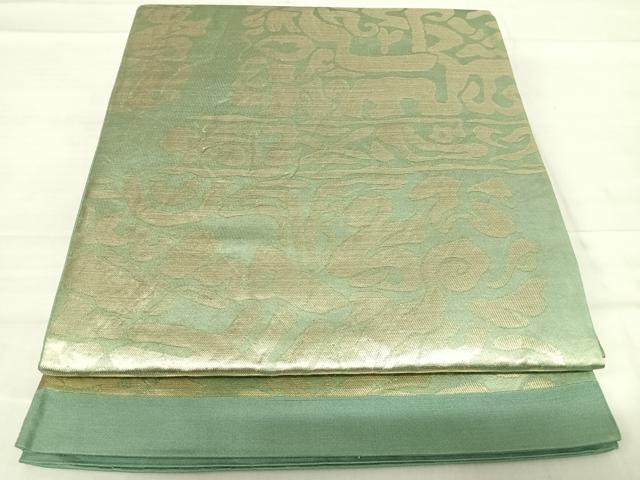 平和屋着物◎六通柄袋帯　抽象文様　金糸　正絹　逸品　AABF4662yx