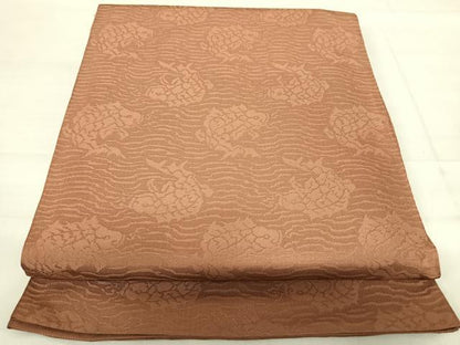 平和屋着物◎全通柄　本袋帯　名物裂　駱駝色　正絹　逸品　AABF4679yx