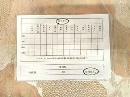 平和屋着物◎六通柄袋帯　道長花鳥文　金糸　正絹　逸品　AABF4690yx