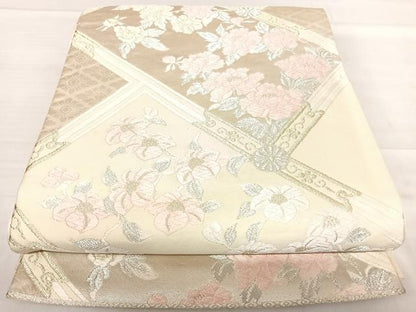 平和屋着物◎六通柄袋帯　唐織　檜垣花文　金銀糸　正絹　逸品　AABF4695yx