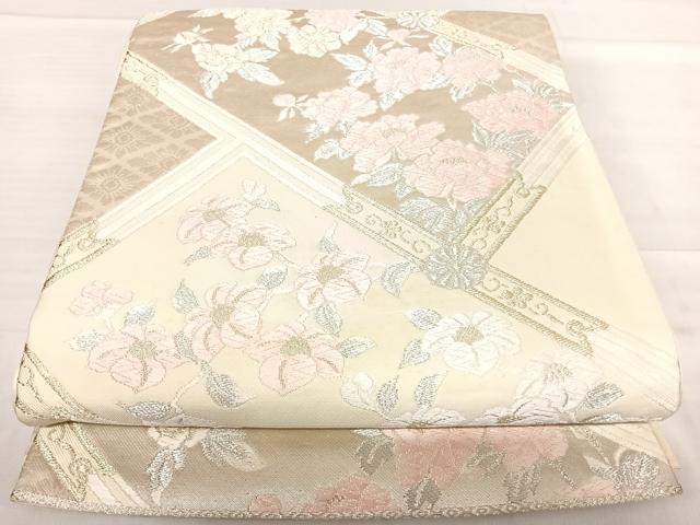 平和屋着物◎六通柄袋帯　唐織　檜垣花文　金銀糸　正絹　逸品　AABF4695yx
