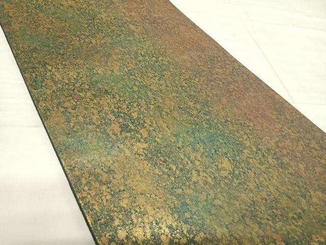 平和屋着物◎六通柄袋帯 霞文 引箔 正絹 逸品 AABF4703yx
