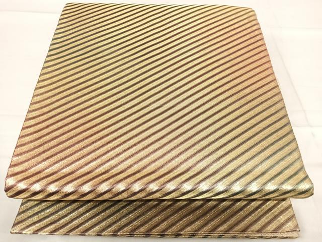 平和屋着物◎全通柄袋帯 霞文 金糸 正絹 逸品 AABF4747yx
