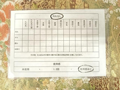 平和屋着物◎六通柄袋帯 草花文 金糸 正絹 逸品 AABF4755yx