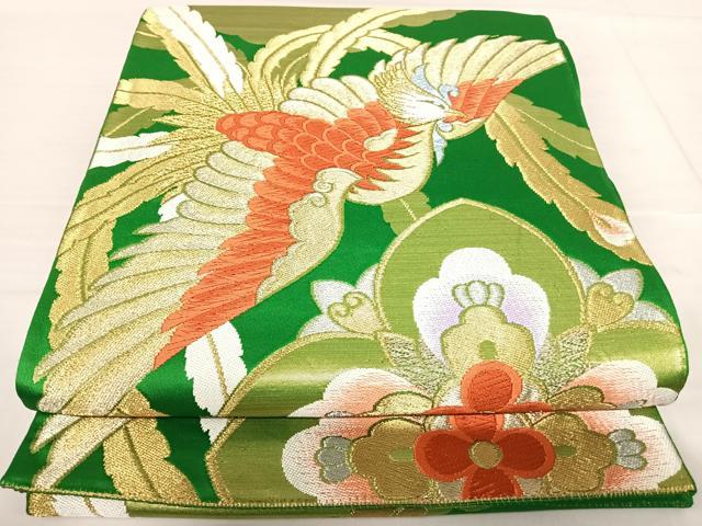 平和屋着物◎六通柄袋帯　唐織　鳳凰花文　金銀糸　正絹　逸品　AABF4769yx
