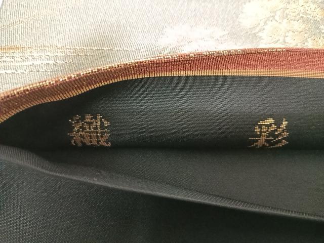 平和屋着物◎六通柄袋帯　織彩　遠山花鳥文　金糸　正絹　逸品　AABF4775yx