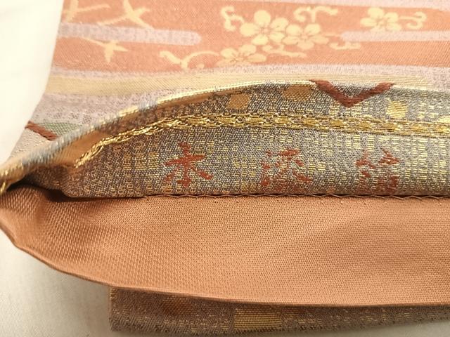 平和屋着物◎六通柄袋帯　霞箔散らし　本漆箔　正絹　逸品　AABF4777yx