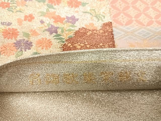 平和屋着物◎太鼓柄袋帯 つづれ 唐織 名錦歌集栄華文 金銀糸 正絹 逸品 AABF4783yx